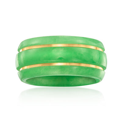 Jade Ring with 14kt Yellow Gold