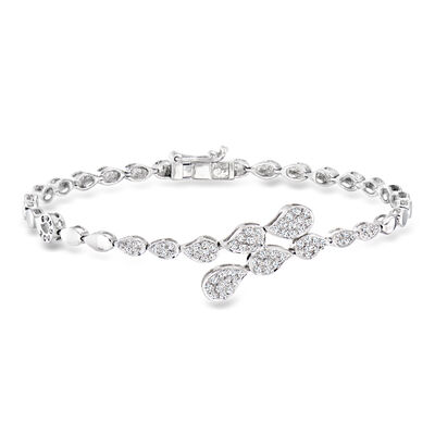 C. 1990 Vintage .75 ct. t.w. Diamond Bracelet in 14kt White Gold