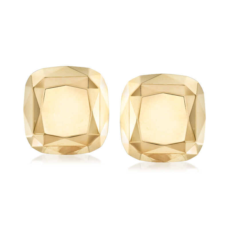 C. 1980 Vintage Tiffany Jewelry &quot;Elsa Peretti&quot; 18kt Yellow Gold Shield Earrings image number 0