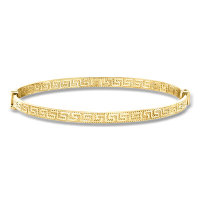 Italian 10kt Yellow Gold Greek Key Bangle Bracelet