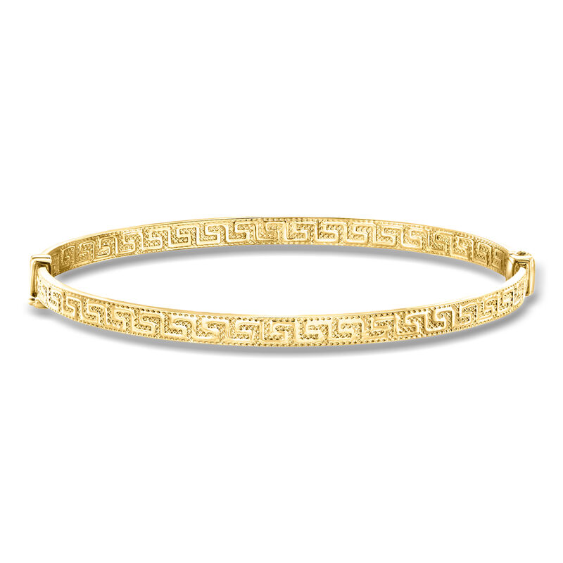 Italian 10kt Yellow Gold Greek Key Bangle Bracelet image number 0