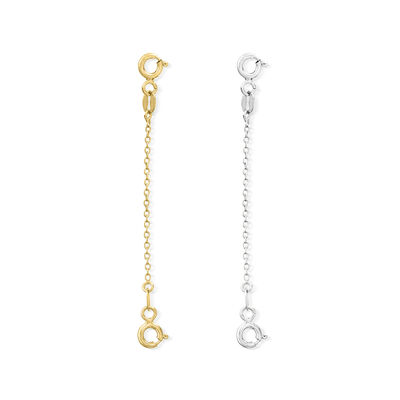 Sterling Silver and 18kt Gold Over Sterling Accessory Set: Two 2" Safety Chains
