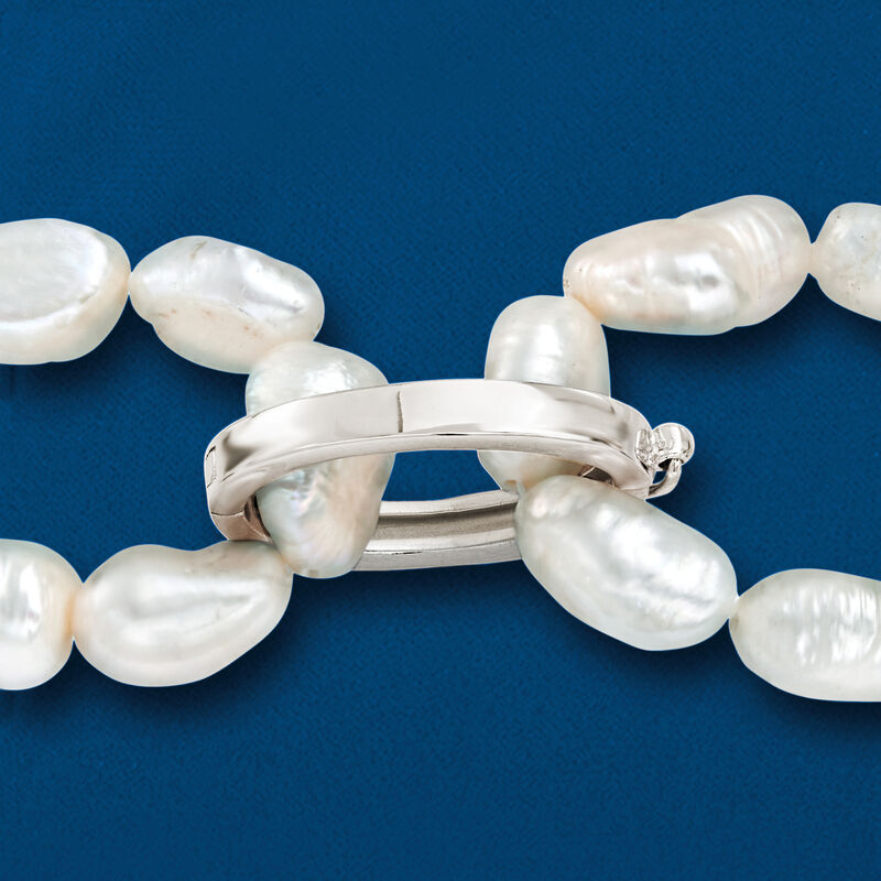 7.5-8.5mm Cultured Pearl and 7-9mm Turquoise Bead Endless Necklace with Sterling Silver Shortener. 72&quot; image number 5