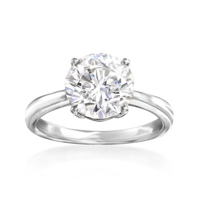 2.60 Carat CZ Solitaire Ring in 14kt White Gold