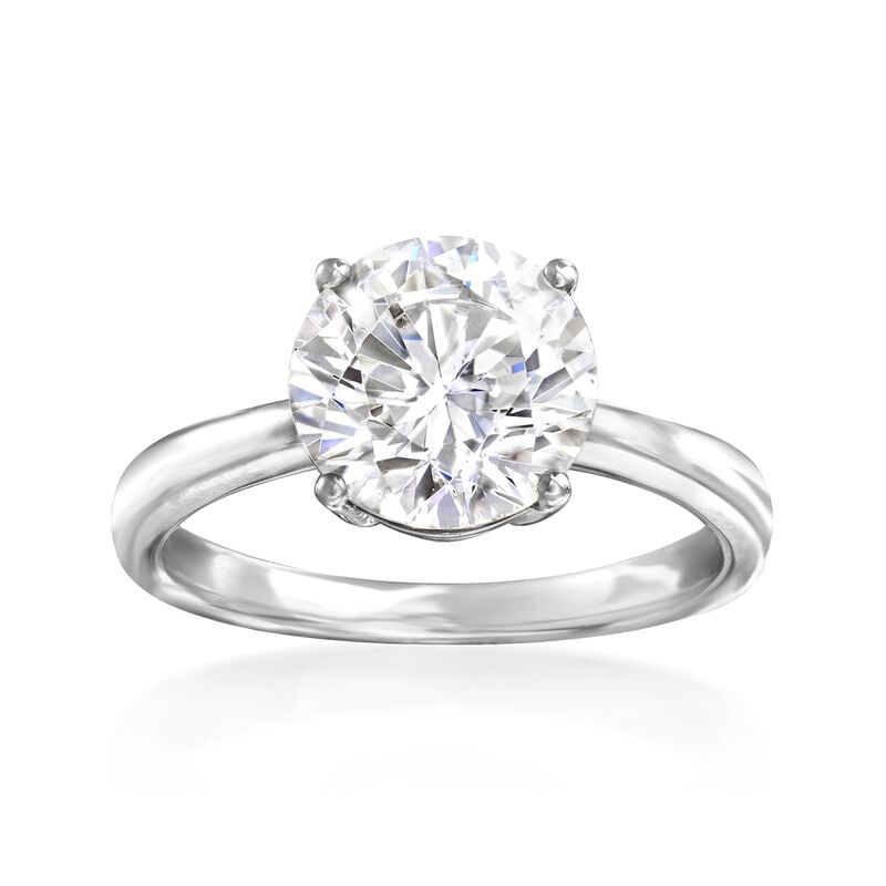 2.60 Carat CZ Solitaire Ring in 14kt White Gold image number 0