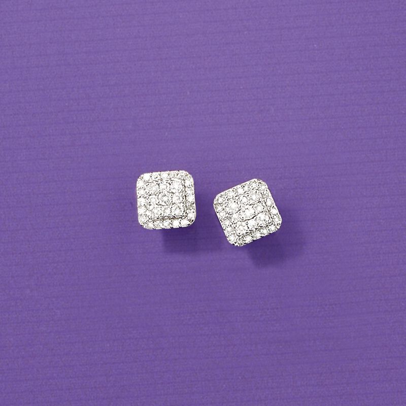 .50 ct. t.w. Diamond Square-Shaped Stud Earrings in Sterling Silver image number 2