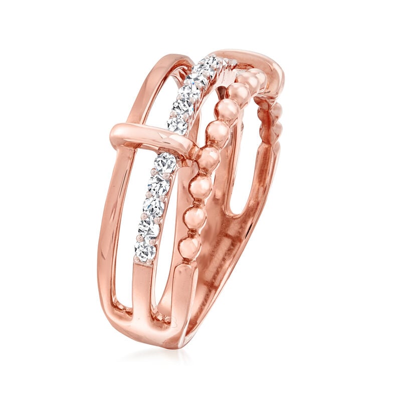 .25 ct. t.w. Diamond-Center Multi-Row Ring in 14kt Rose Gold image number 2