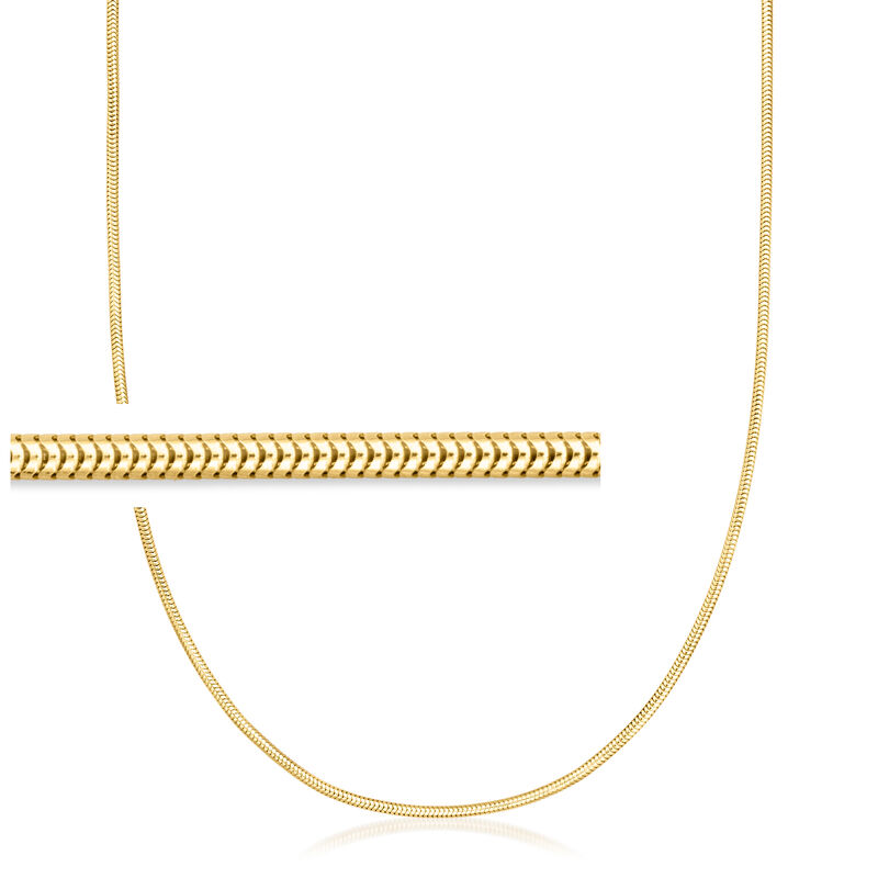 Italian 1.9mm 18kt Gold Vermeil Snake-Chain Necklace. 16&quot; image number 1