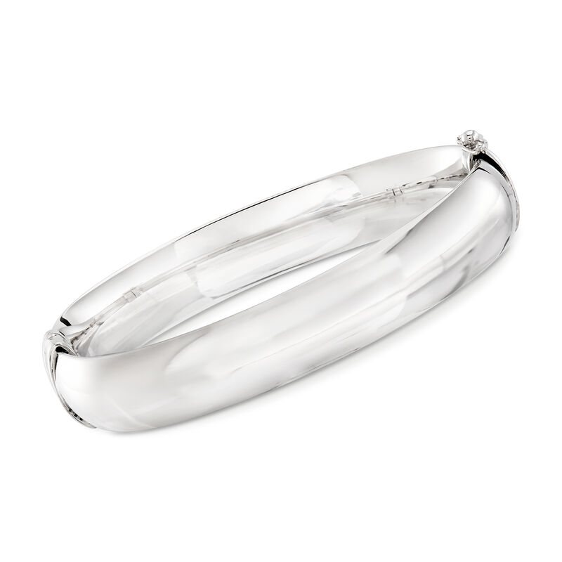 Italian Sterling Silver Oval Bangle Bracelet image number 0