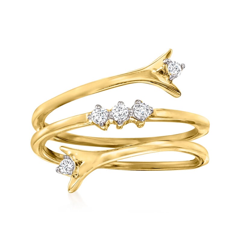 .15 ct. t.w. Diamond Wrap Ring in 18kt Gold Over Sterling image number 0