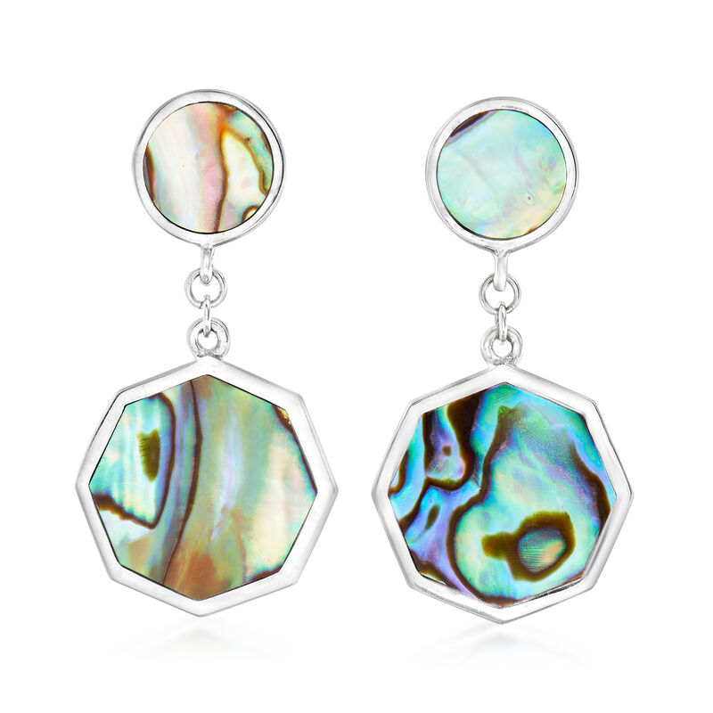 Abalone Shell Drop Earrings in Sterling Silver image number 0