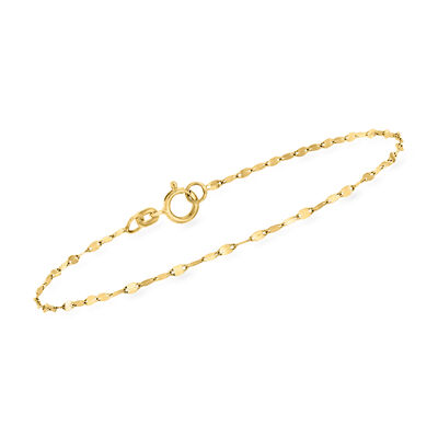 Italian 1.5mm 10kt Yellow Gold Lumachina-Chain Bracelet