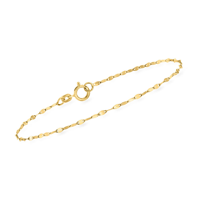 Italian 1.5mm 10kt Yellow Gold Lumachina-Chain Bracelet image number 0