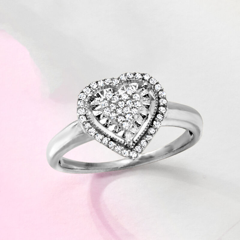 .20 ct. t.w. Diamond Heart Ring in Sterling Silver image number 3