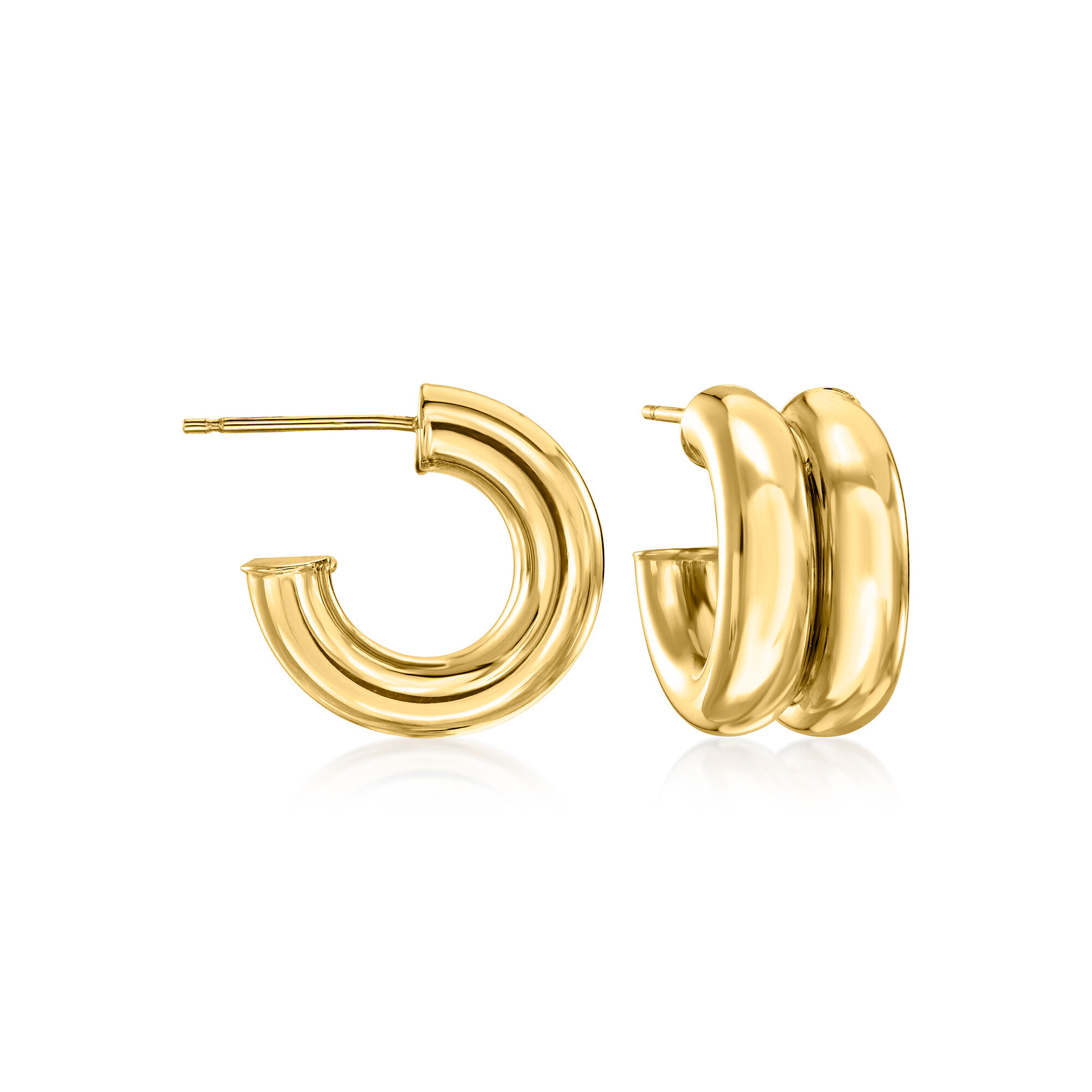 14kt Yellow Gold Double Hoop Earrings