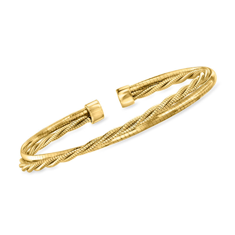 Italian 18kt Gold Over Sterling Twisted Cuff Bracelet image number 0