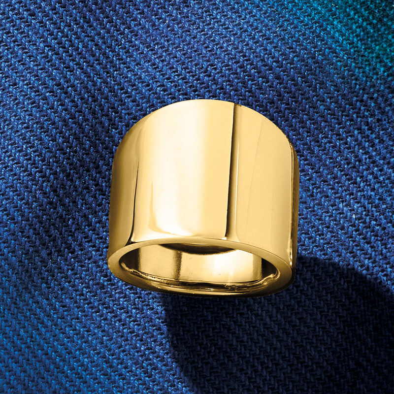 Italian 14kt Yellow Gold Wide Polished Ring image number 5