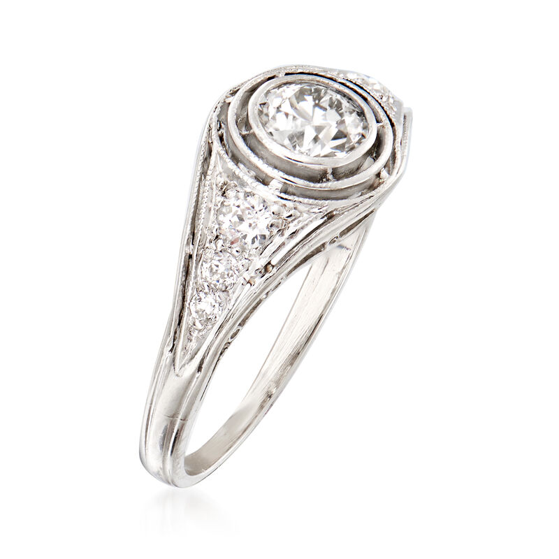 C. 1950 Vintage .60 ct. t.w. Diamond Ring in Platinum image number 2