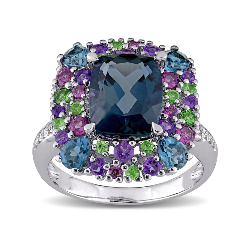 5.32 ct. t.w. Multi-Gemstone Ring with Diamond Accents in Sterling Silver image number 0