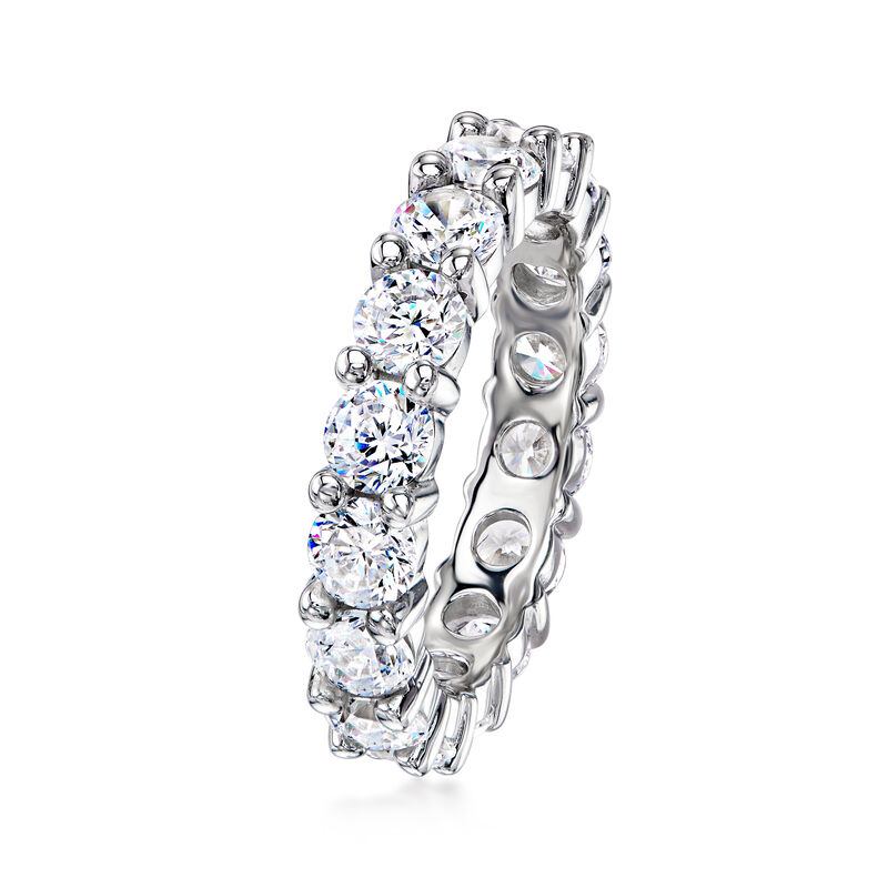 3.45 ct. t.w. CZ Eternity Band in Sterling Silver image number 2