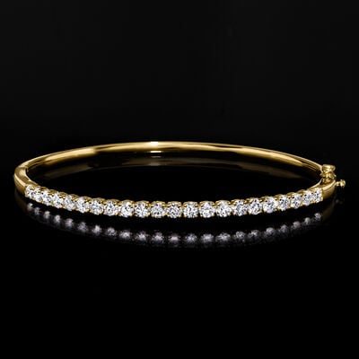 2.00 ct. t.w. Lab-Grown Diamond Bangle Bracelet in 18kt Gold Over Sterling