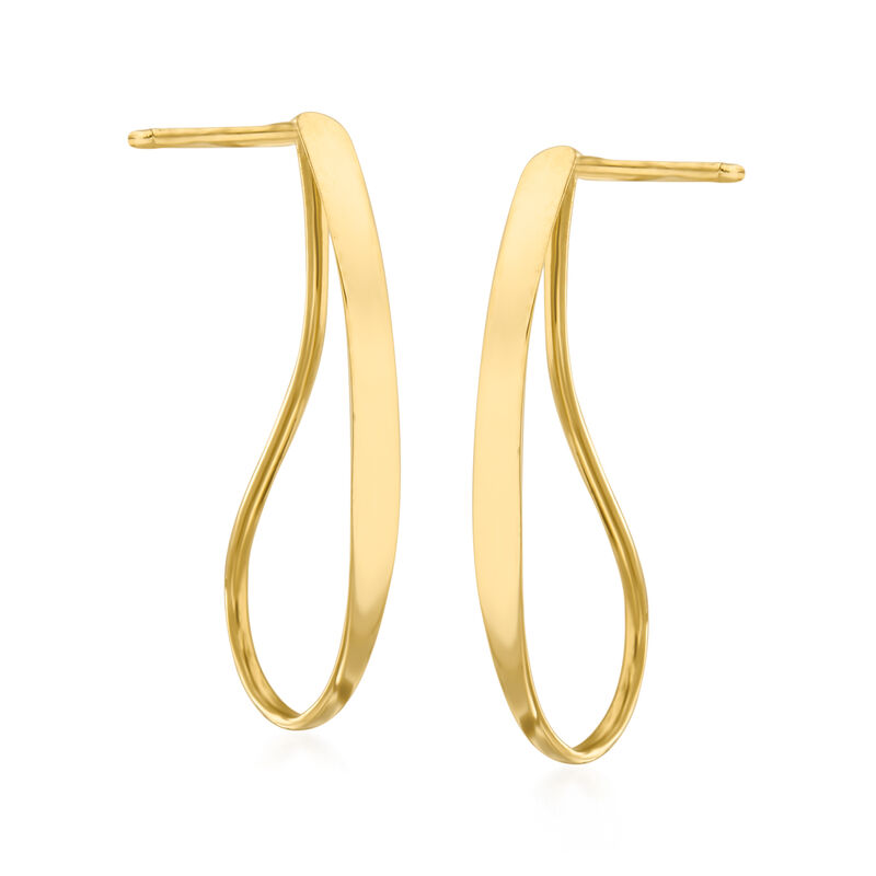 14kt Yellow Gold Open-Teardrop Earrings image number 3