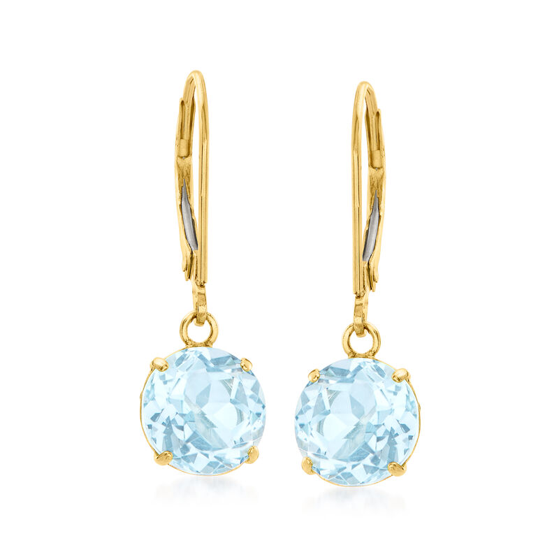 4.60 ct. t.w. Sky Blue Topaz Drop Earrings in 14kt Yellow Gold image number 0