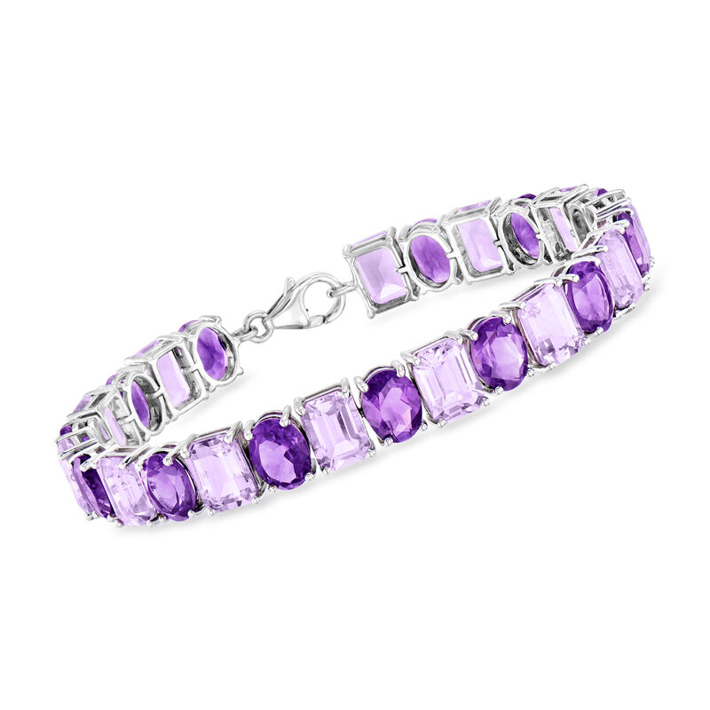 32.00 ct. t.w. Tonal Amethyst Bracelet in Sterling Silver image number 0