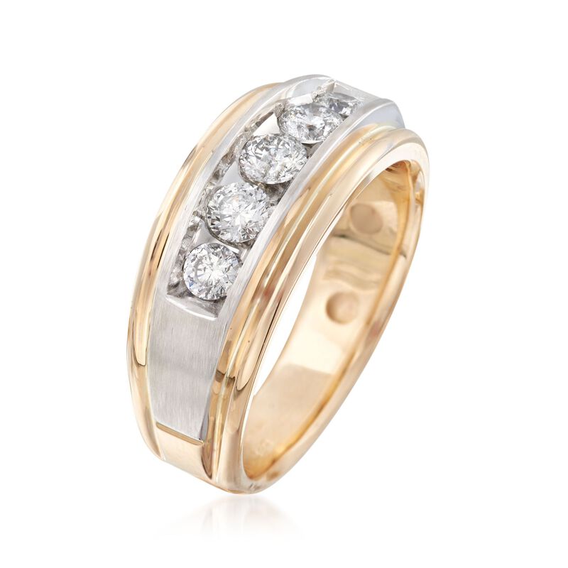 Men's 1.00 ct. t.w. Diamond Wedding Ring in 14kt Two-Tone Gold image number 1