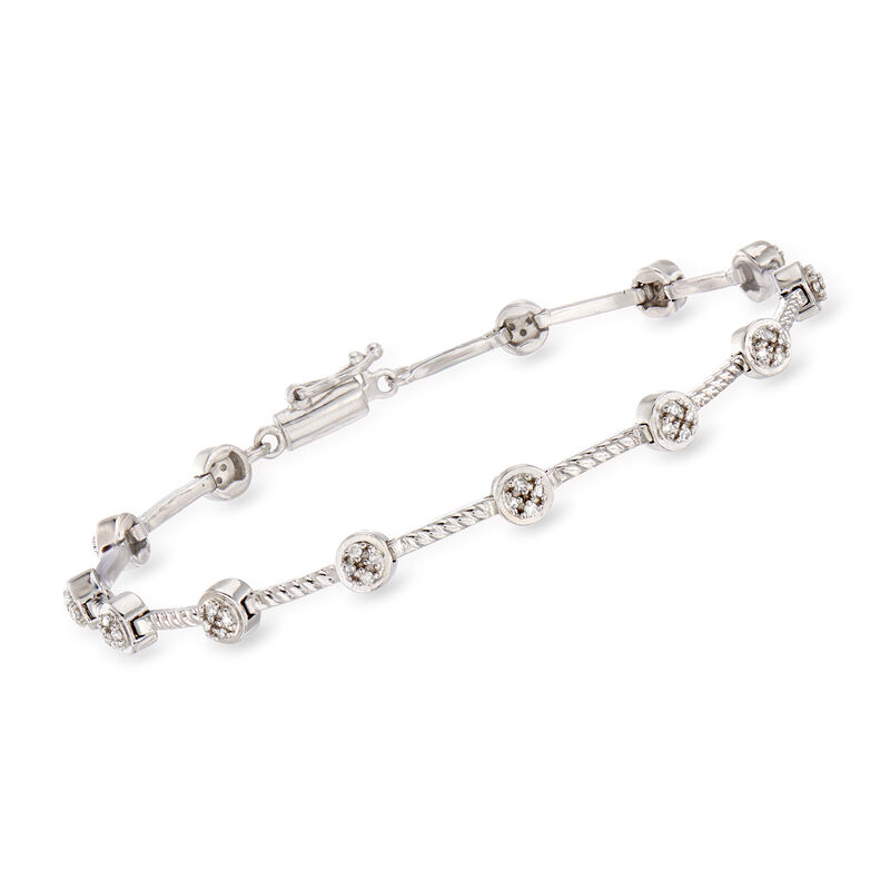 .20 ct. t.w. Bezel-Set Diamond Station Bracelet in Sterling Silver image number 0