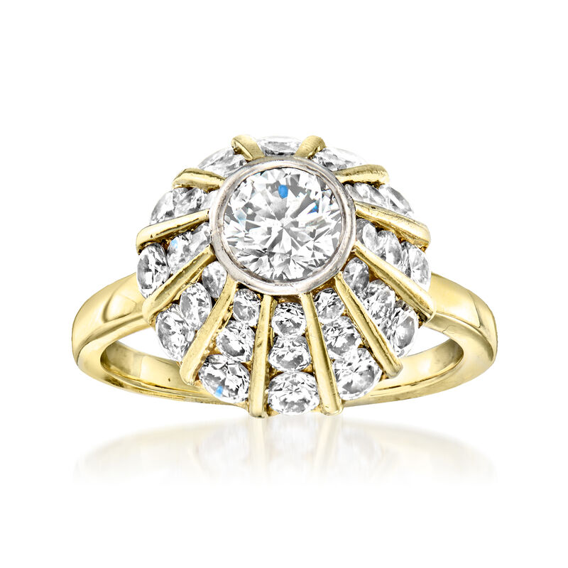 C. 1970 Vintage 2.65 ct. t.w. Diamond Dome Ring in 18kt Yellow Gold. Size 6.5 image number 0