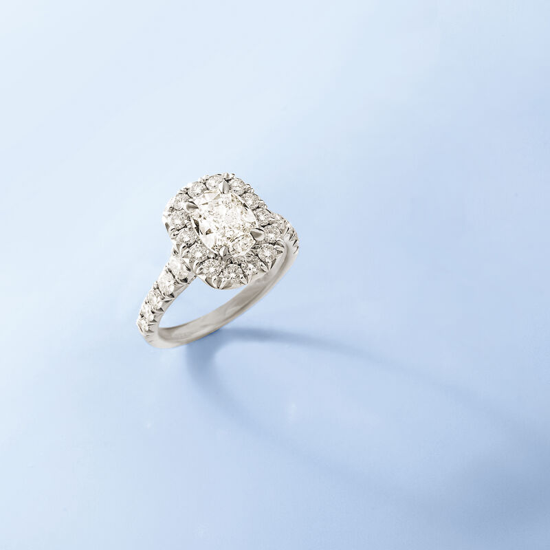 Henri Daussi 2.18 ct. t.w. Certified Diamond Engagement Ring in 18kt White Gold image number 4