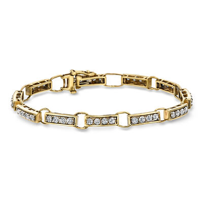 C. 1980 Vintage 3.10 ct. t.w. Diamond Link Bracelet in 14kt Yellow Gold