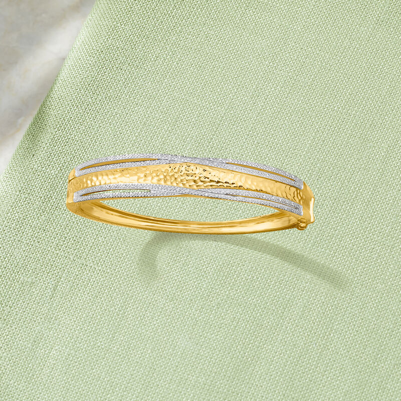 .25 ct. t.w. Diamond Bangle Bracelet in 18kt Gold Over Sterling image number 2