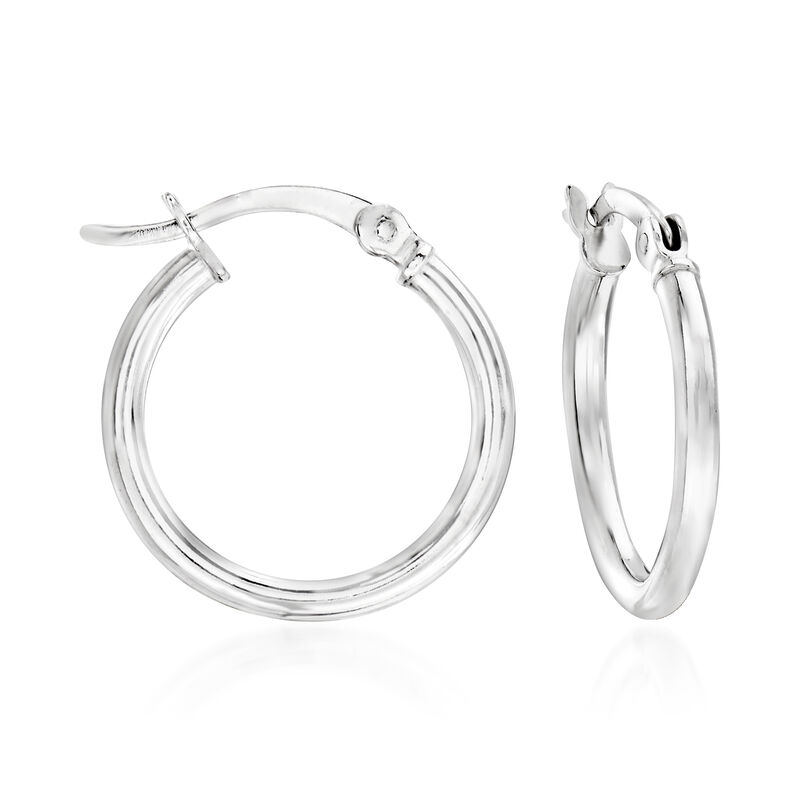 Sterling Silver Jewelry Set: Three Pairs of Hoop Earrings. 3/4&quot; image number 6