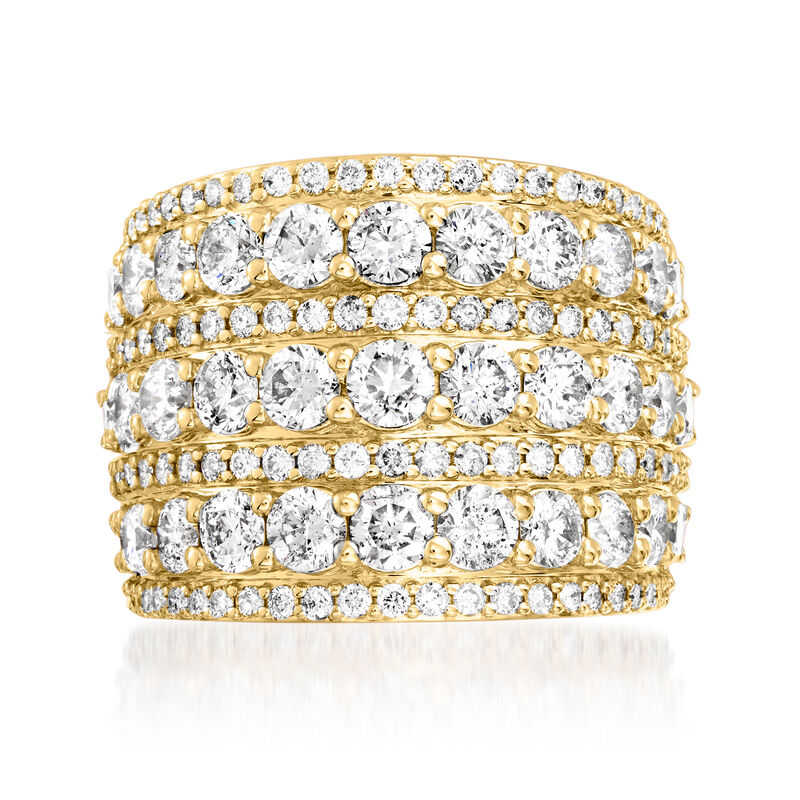 4.00 ct. t.w. Diamond Multi-Row Ring in 14kt Yellow Gold image number 4