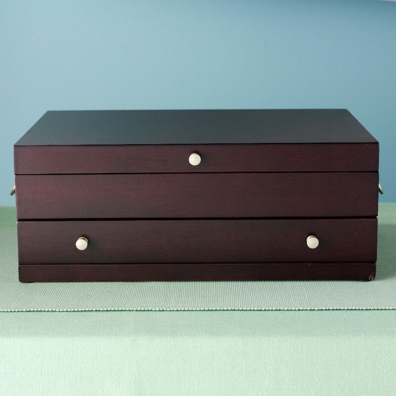 Wallace Dark Walnut Flatware Chest with Drawer image number 1