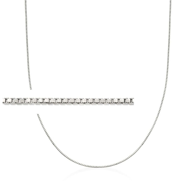 Italian 1mm Sterling Silver Box-Chain Necklace image number 0