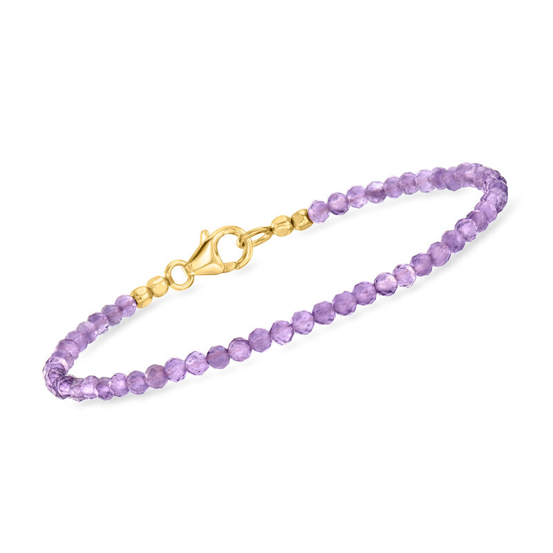 8.00 ct. t.w. Amethyst Bead Bracelet in 18kt Gold Over Sterling image number 0