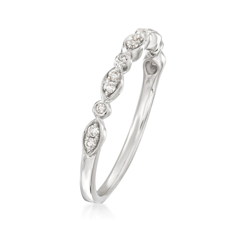 Henri Daussi .11 ct. t.w. Diamond Wedding Ring in 14kt White Gold image number 2
