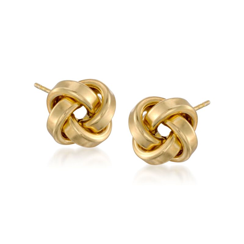 18kt Yellow Gold Over Sterling Silver Love Knot Earrings image number 0