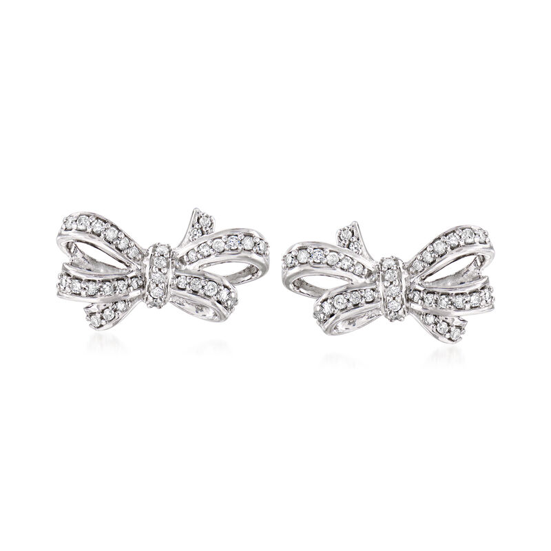 .24 ct. t.w. Diamond Bow Earrings in Sterling Silver image number 0
