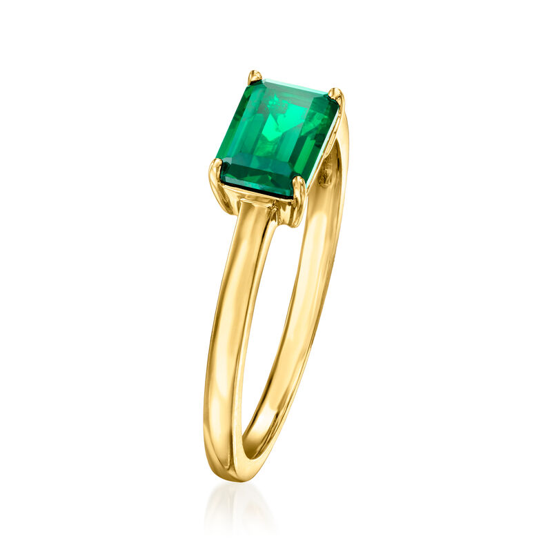 .60 Carat Lab-Grown Emerald Ring in 18kt Gold Vermeil image number 2