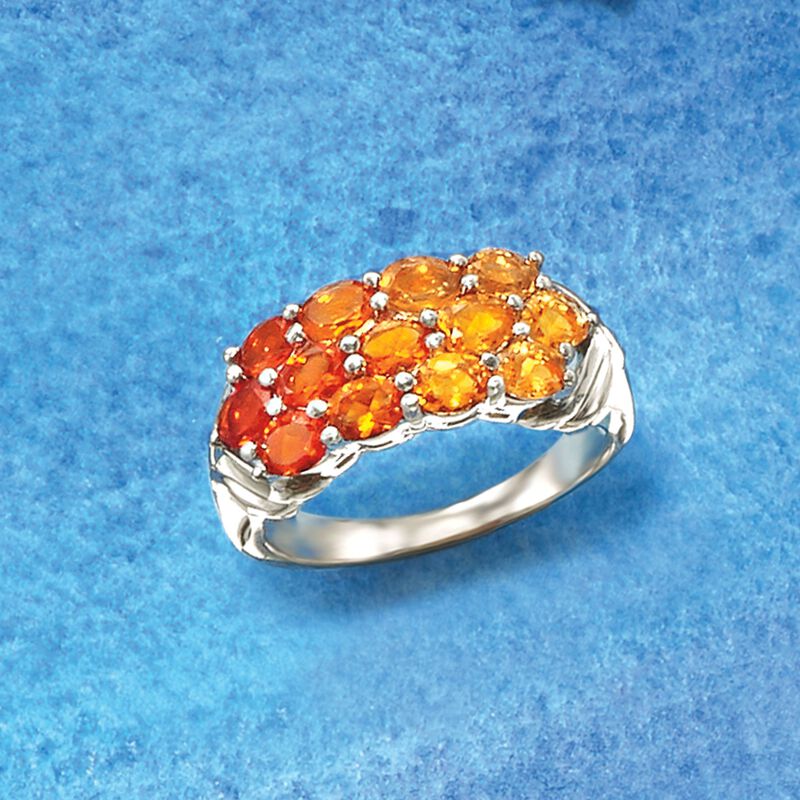 Fire Opal Ombre Ring in Sterling Silver image number 4