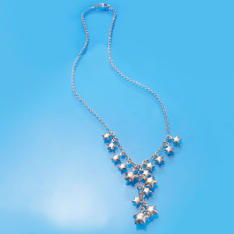 Italian Sterling Silver Star Charm Y-Necklace image number 4