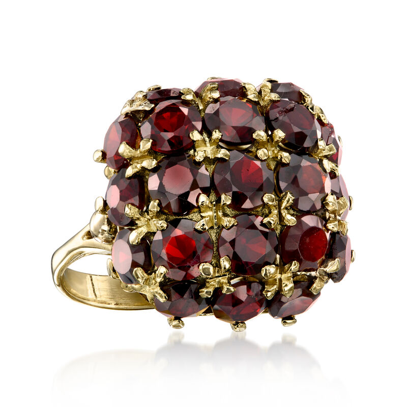 C. 1970 Vintage 6.30 ct. t.w. Garnet Cluster Ring in 18kt Yellow Gold. Size 6 image number 3