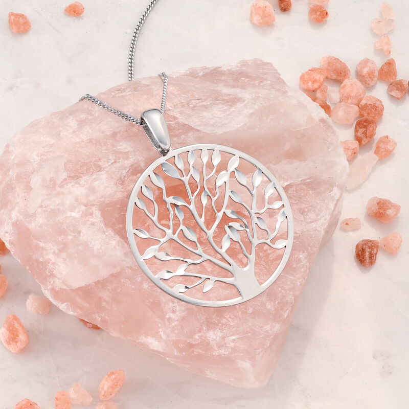 Italian Sterling Silver Tree of Life Pendant Necklace. 18&quot; image number 2