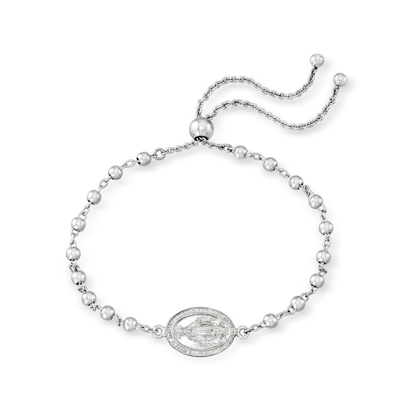 Sterling Silver Jewelry Set: Two Religious Symbol Bolo Bracelets image number 8