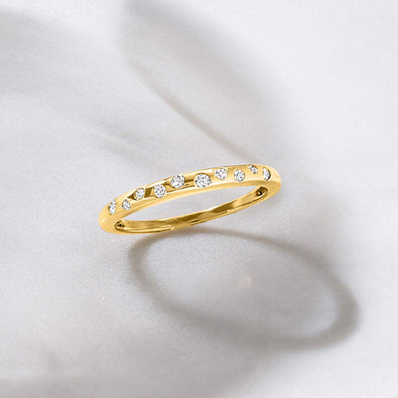 .10 ct. t.w. Diamond Dotted Ring in 14kt Yellow Gold image number 3