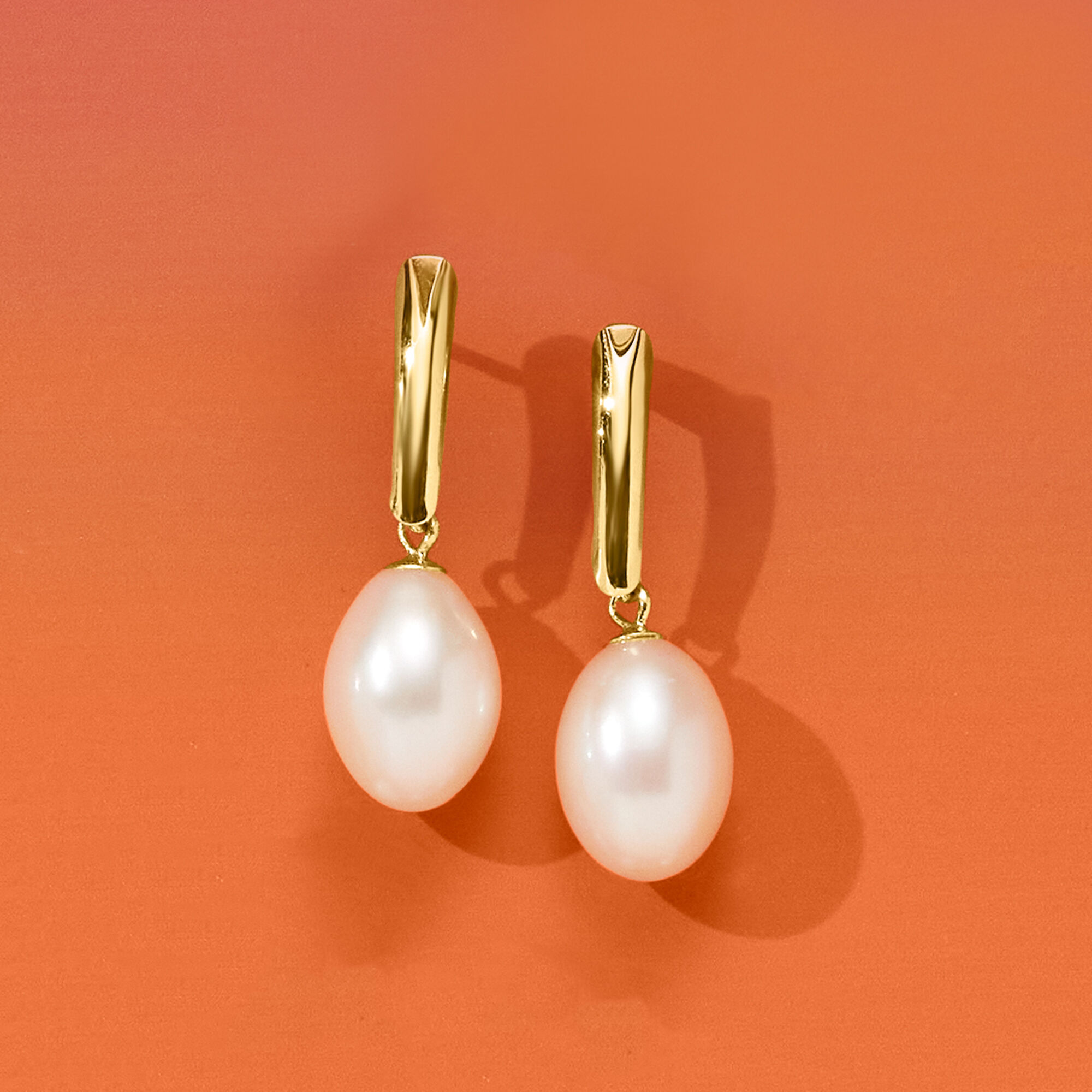 Pearlyta 14K Yellow Gold Teardrop Freshwater Pearl Hanging Earrings Fine Jewelry Gift for Women 8 9mm Women s Size One Size